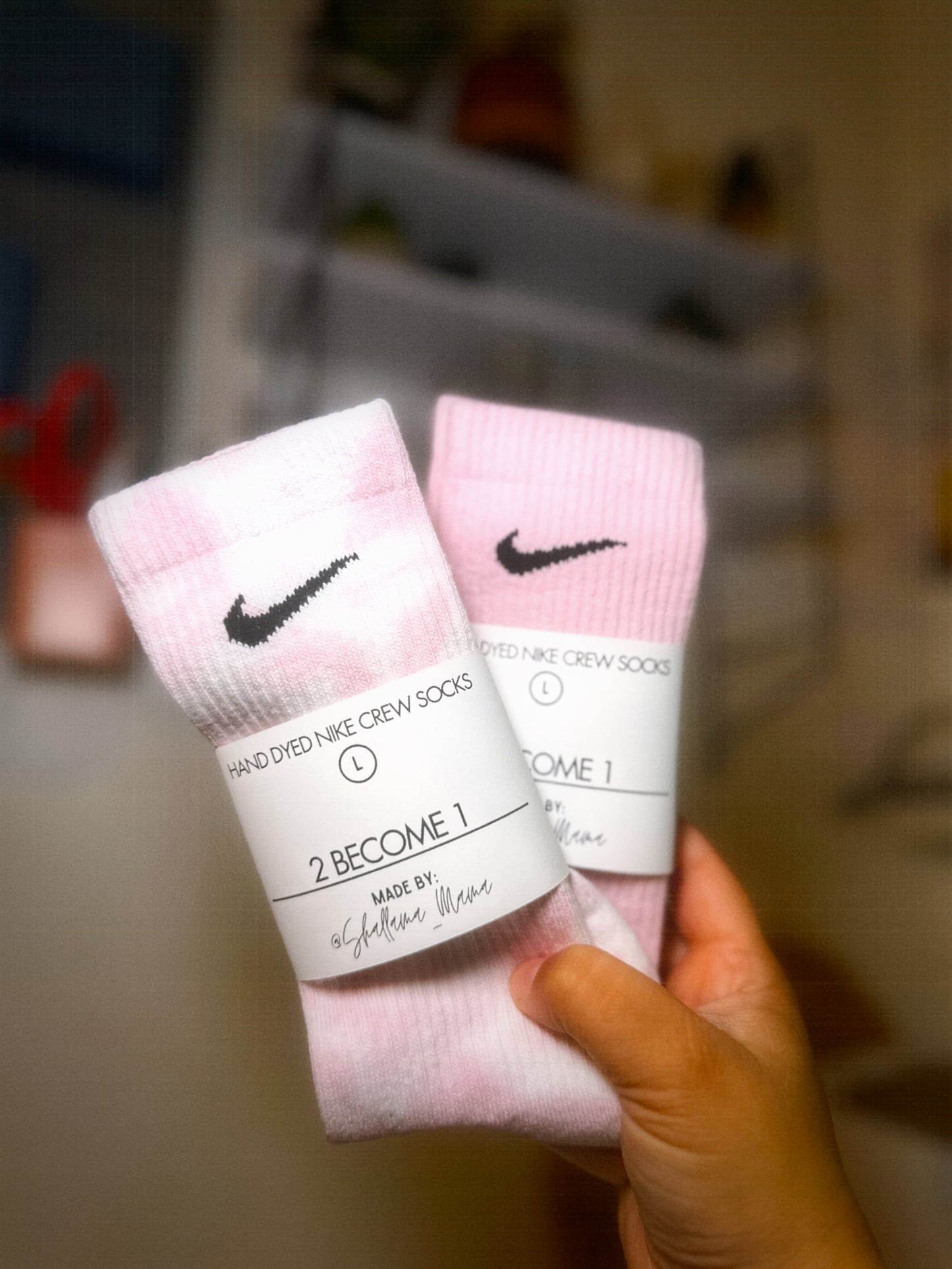Hand Tie-Dyed Nike Crew Socks l Valentines Edition