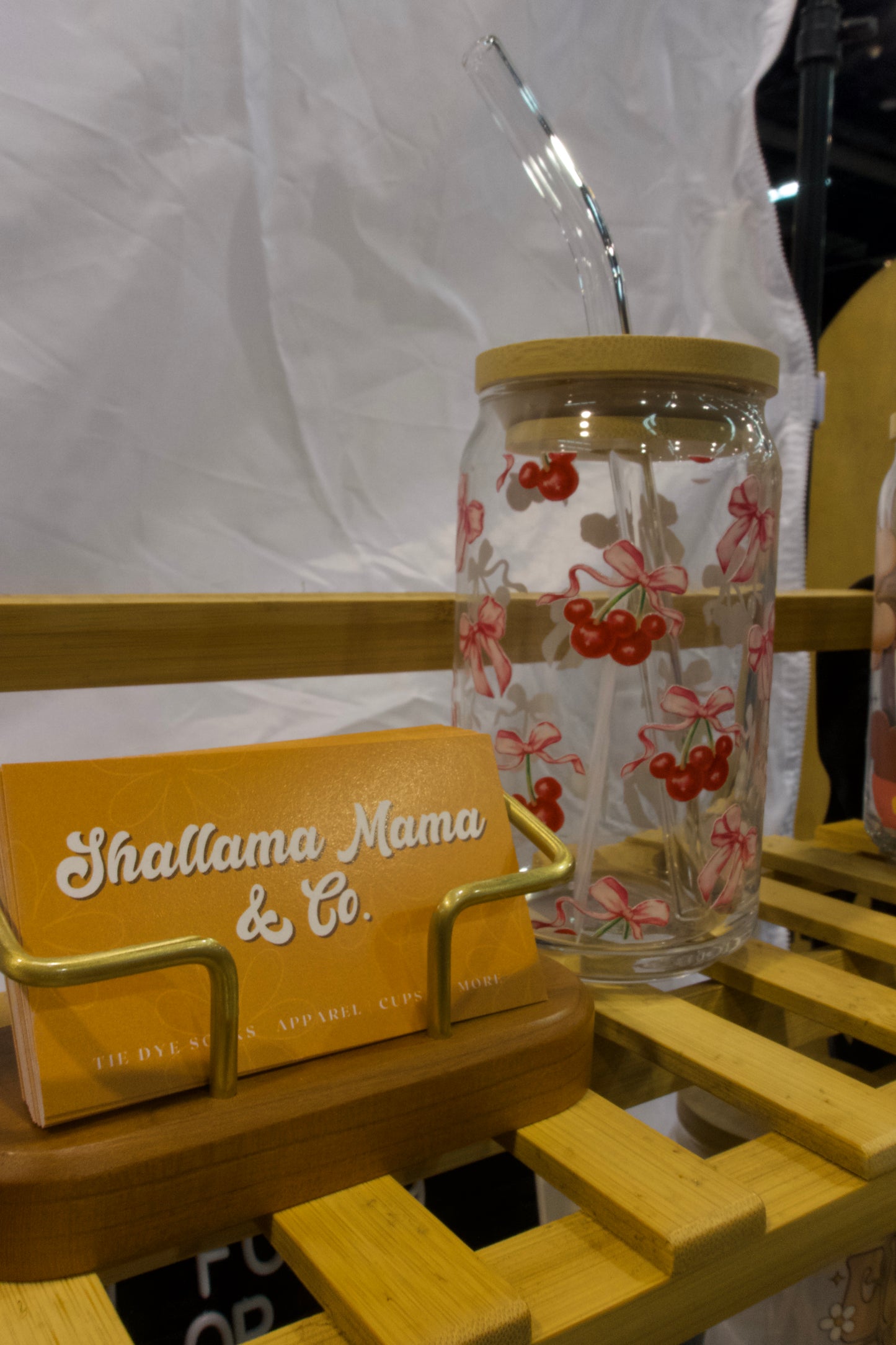 Can Glass Cup W/ Bamboo Lid & Glass Straw