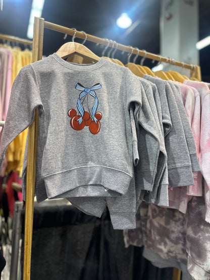 READY TO SHIP — Bow Cherry Mouse Crewneck