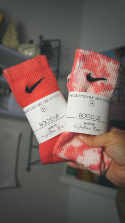 Hand Tie-Dyed Nike Crew Socks l Valentines Edition