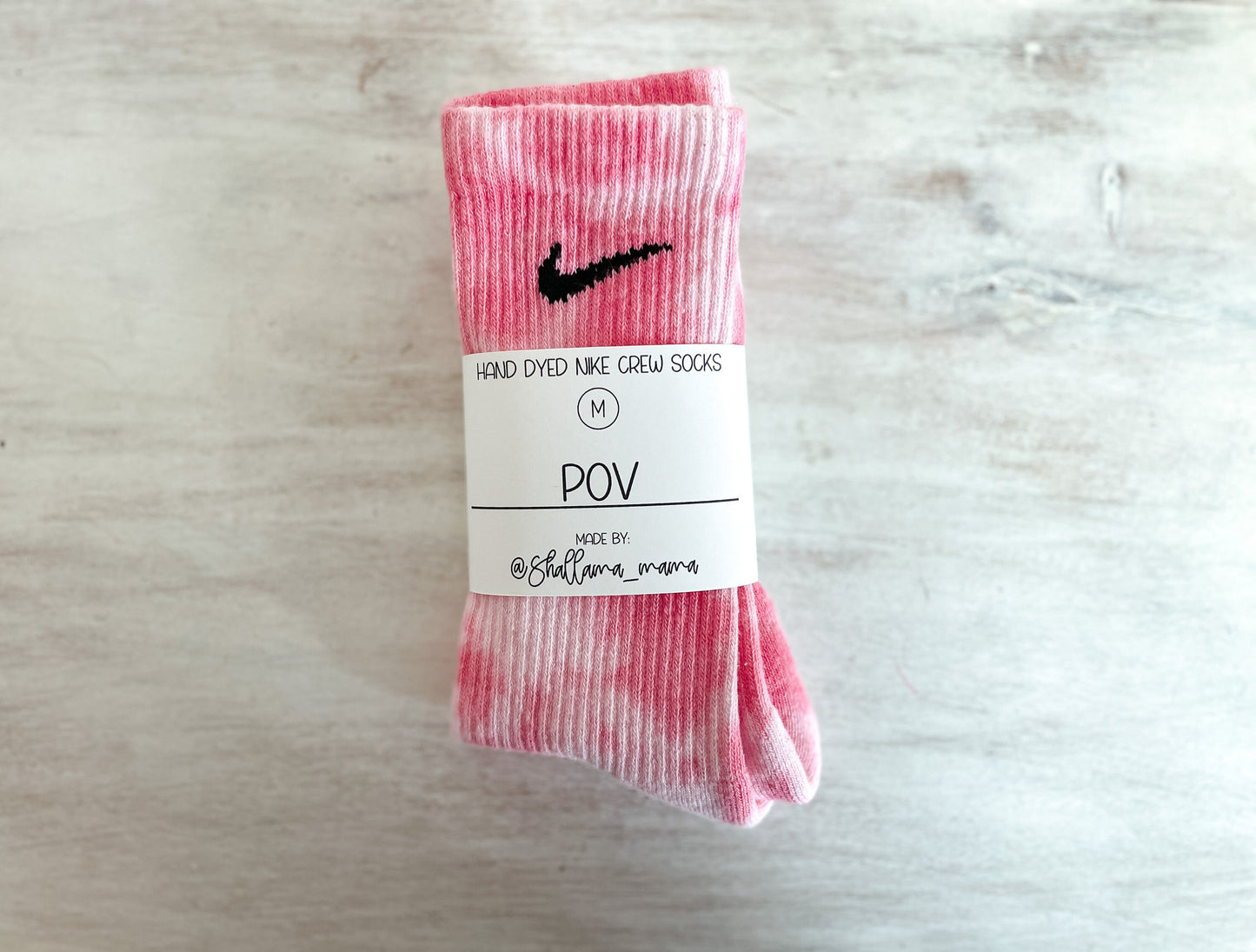 Hand Tie-Dyed Nike Crew Socks l Valentines Edition