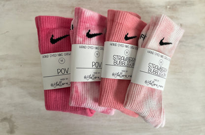 Hand Tie-Dyed Nike Crew Socks l Valentines Edition